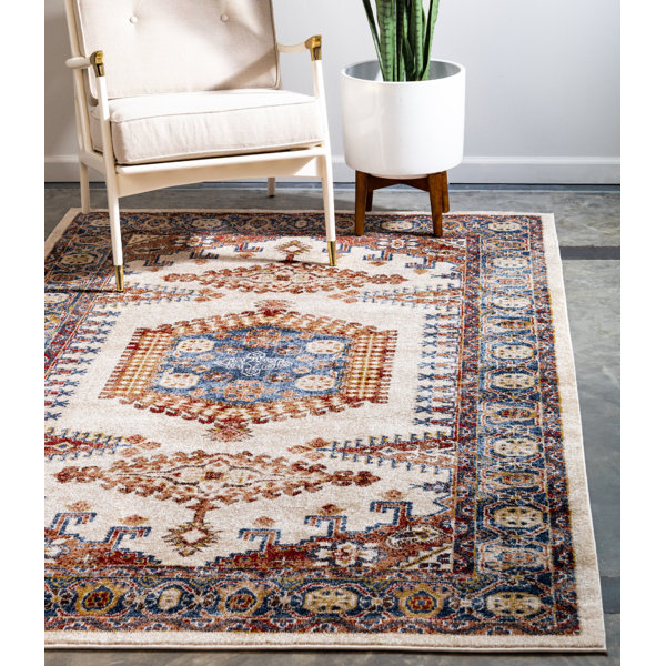 Nathanson Persian Inspired Cream/Red/Blue Area Rug & Reviews Joss & Main